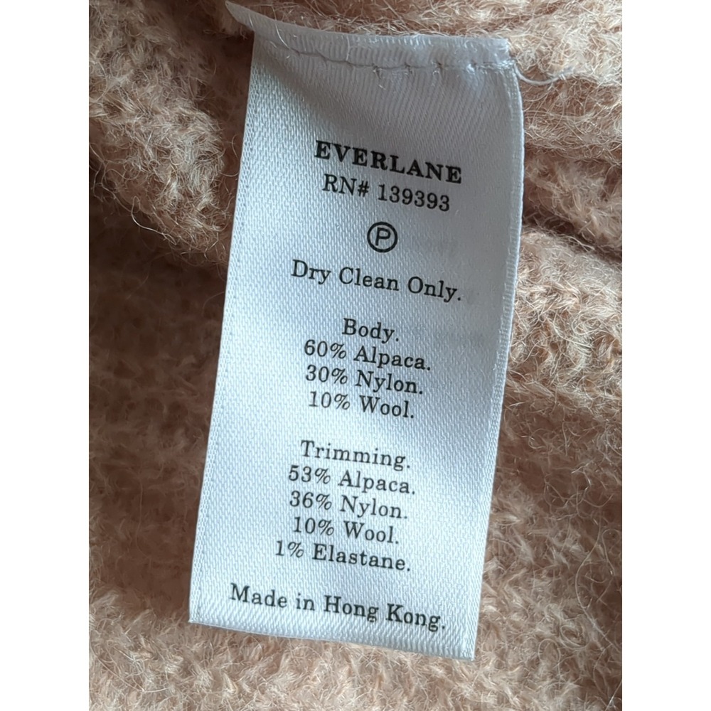 Everlane Oversized‎ Alpaca Crew Sweater Sz XS Peach Orange - Picture 8 of 9